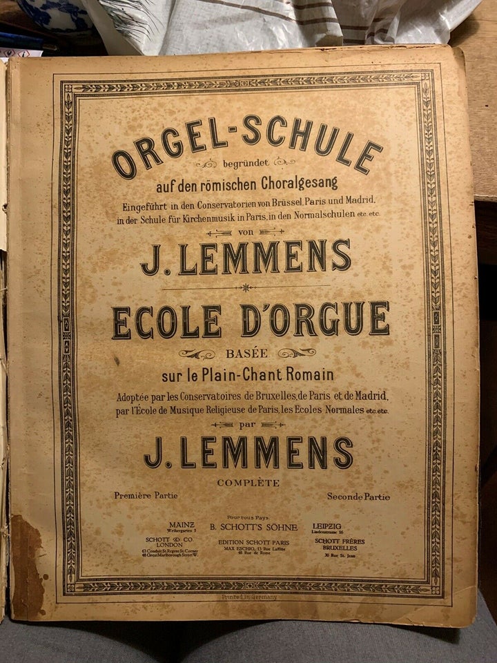 Orgelnoder, Orgelskole ecole d’orgue