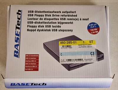 USB floppy disk drive, ekstern, Basetech, Perfekt