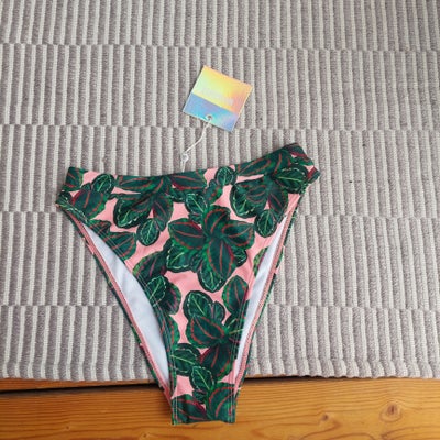 Badetøj, bikini trusse, ., str. 34 og 36,  lyserød,  Ubrugt, Højtaljede bikini trusser med palmeblad