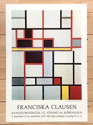 Sjælden udstillingsplakat , Franciska Clausen, b: 42 h: 60, Fineste original plakat til Franciska Cl