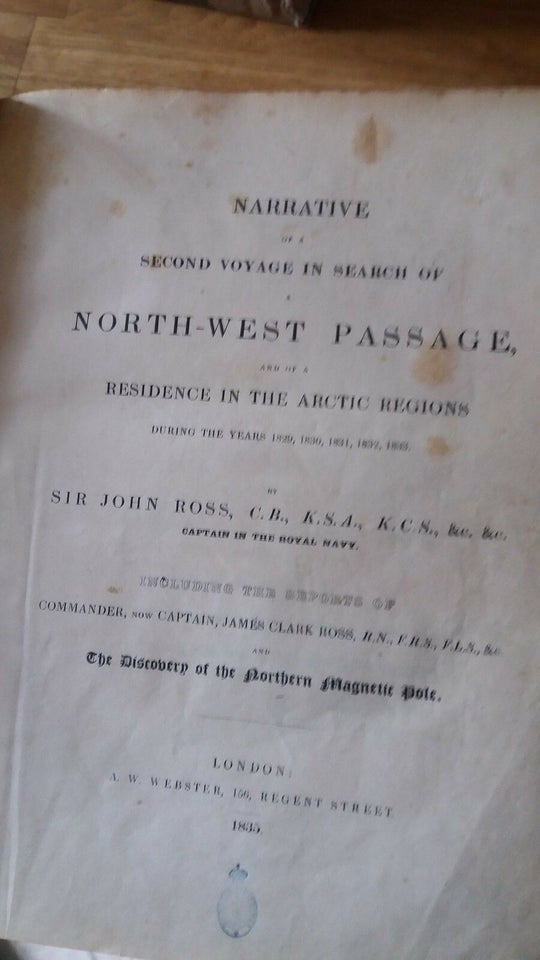 Narrative in search of a North-West Passage, J. Ross, emne: