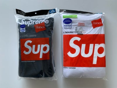 Andet, Supreme, str. Large,  Black White,  Ubrugt, Supreme Hanes 4 Pack Boxer Briefs - Black (bokser