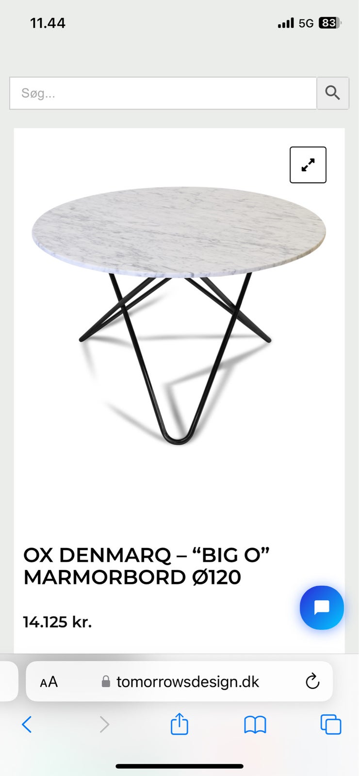 Spisebord, Marmor, Ox Denmarq
