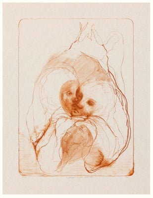 Litografi, Cathrine Raben Davidsen, “A Gleam Alone Remains”, 15/18, mørkebrun wenge træramme, museum