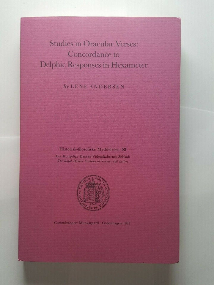 Studies in Oracular Verses, Lene Andersen, emne: