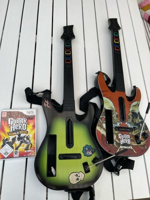 Wii Guitar Hero, Nintendo Wii, anden genre, Guitar Hero World tour samt Metallica spil.
2stk guitare