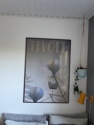 Plakat, Vissevasse, motiv: Luftballoner, Tivoli , b: 70 h: 100, Pænt og velholdt vissevasse plakat. 