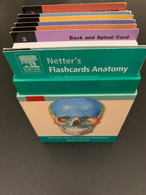 Netter’s Flashcards Anatomy, Netter, Komplet Netter’s Flashcards Anatomy, Latin med få brugsspor 