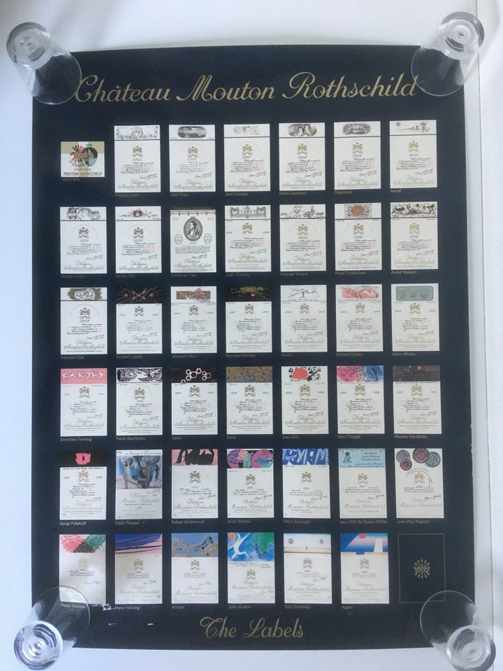 Vin, chateau mouton rothschild plakat rødvin