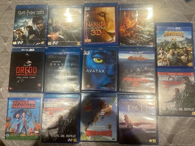 Blu-ray, andet, 14 3D Blu-Ray film og 11 almindelige Blu-Ray film sælges samlet. Der er alt fra Harr