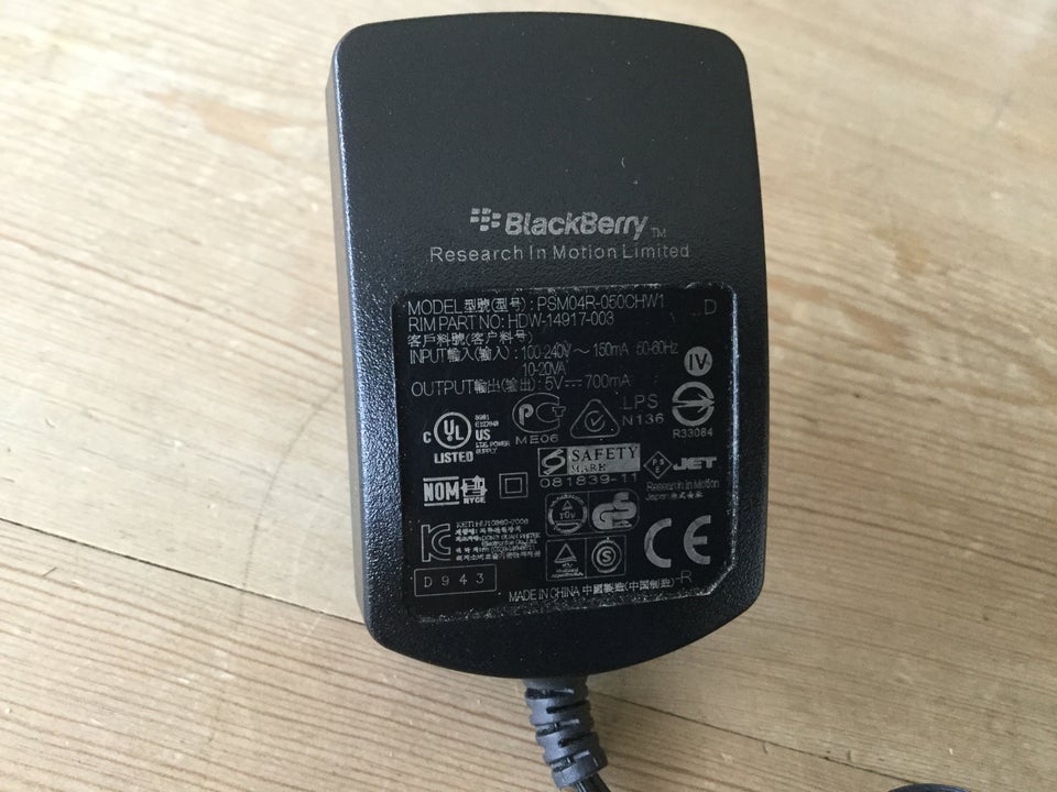 Helder op hybride Kwijting Oplader, t. Blackberry, - dba.dk - Køb og Salg af Nyt og Brugt