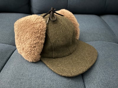 Cap, Filson Double Mackinaw Wool Cap, str. S,  Forest Green,  Uld og fårepels,  Ubrugt, Ikonisk unis