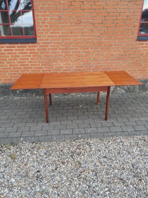 Spisebord, Teak, b: 182 l: 123, Teak bord med hollandsk udtræk 90 cm i tillægspladerne, fin stand 