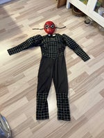 Udklædningstøj, Sort Spiderman med muskler og maske, Str