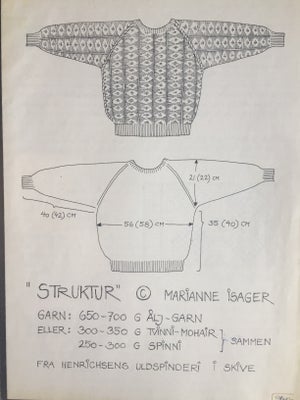 Strikkeopskrift, "STRUKTUR" - - Dba.dk - Køb Og Salg Af Nyt Og Brugt