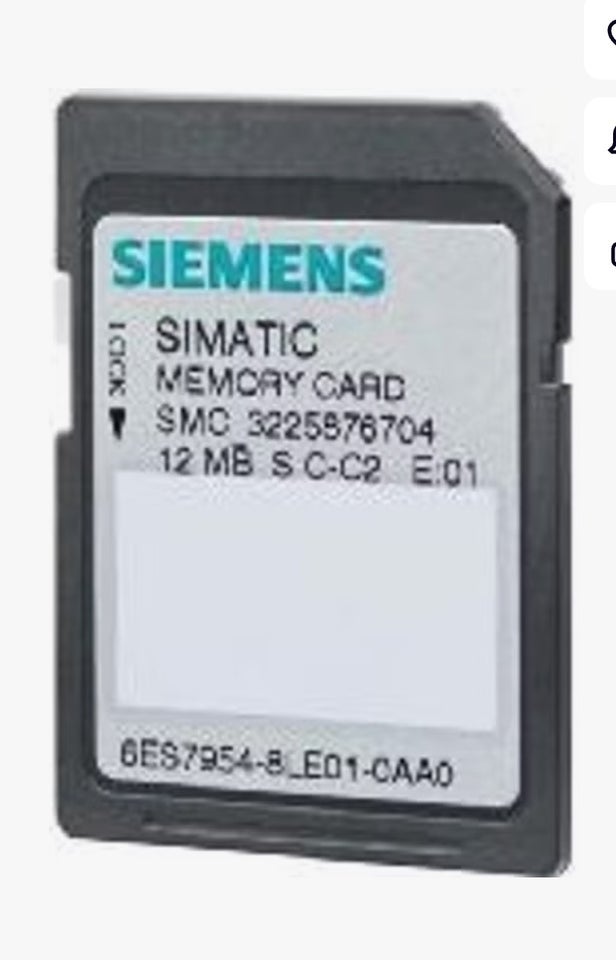 Siemens Simatic S7 Hukommelseskort (4MB), Siemens Simatic