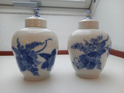 Porcelæn, Tedåse, Royal Copenhagen, Blå blomst svejfet 1. sortering tedåser i rigtig pæn stand fra h