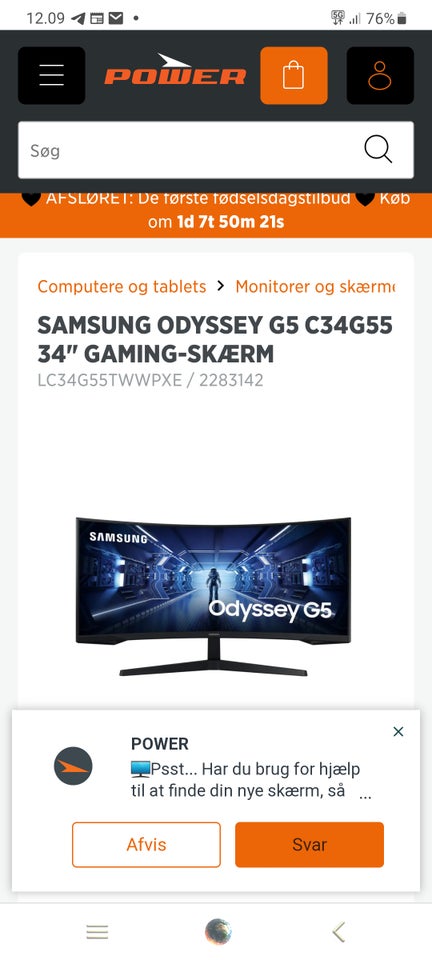 Samsung, fladskærm, Odyssey G5