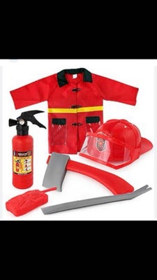Udklædningstøj, Udstyret til den lille brandmand - hjælmen har lyd og blinker med skiftende lys. 
Pr