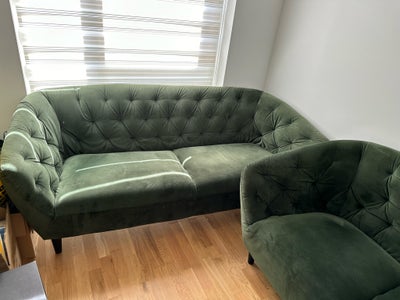 Sofagruppe, velour, Ilva, To stk. sofaer fra Ilva sælges. Begge brugt, men i fin stand. Grøn velour 