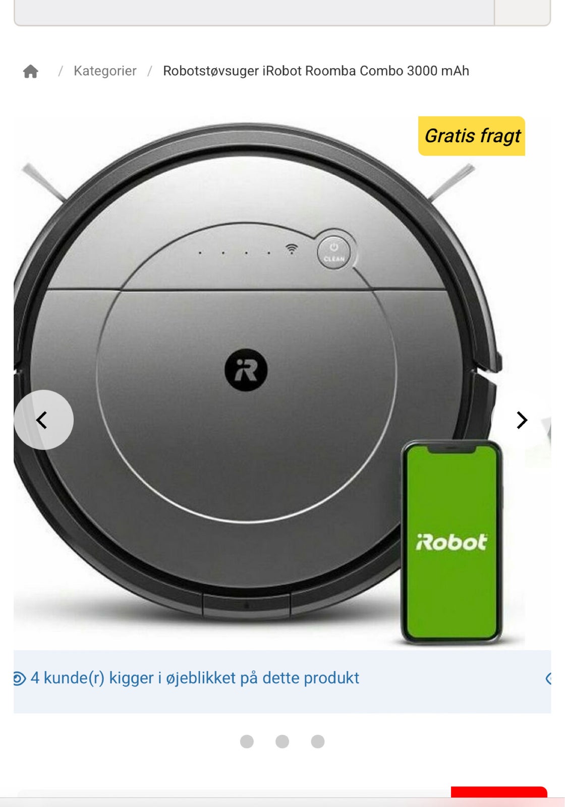 Robotstøvsuger, iRobot Roomba combo 1138