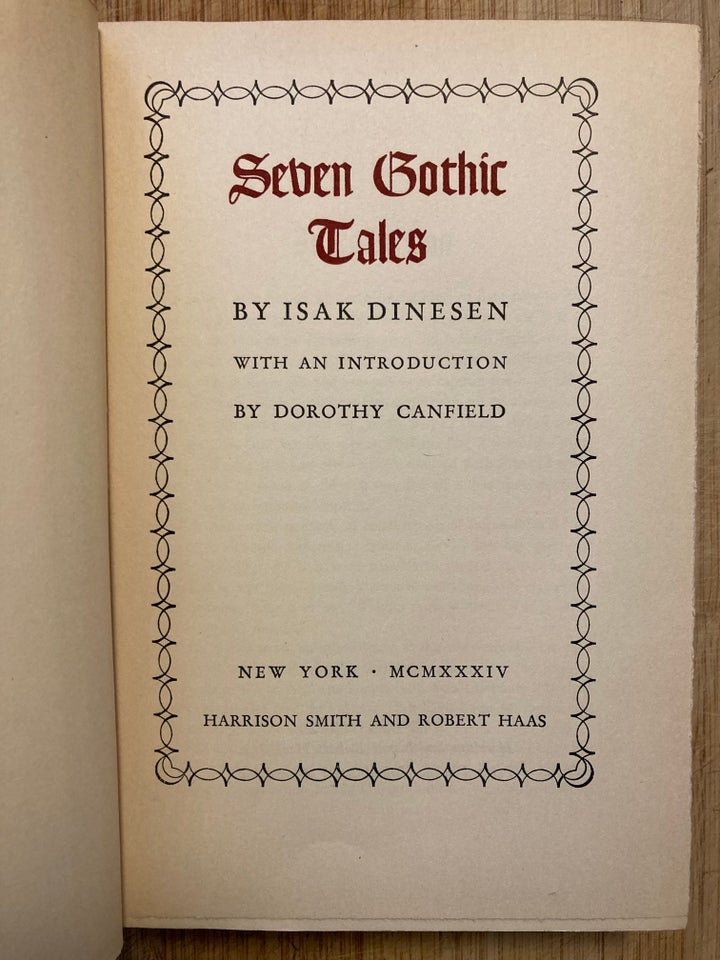 Seven Gothic Tales, Karen Blixen / Isak Dinesen, genre:
