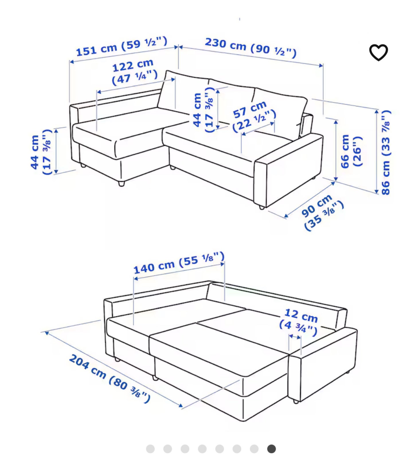 Hjørnesofa, 3 pers. , Ikea frheten