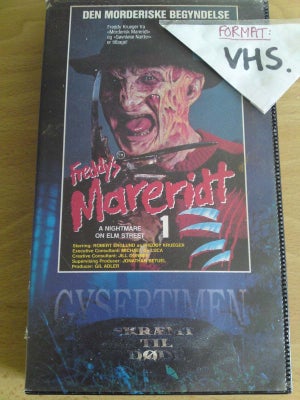 Gyser, Freddy's mareridt (freddys nightmares), instruktør Tobe hooper, Spændende gyser på VHS, fra 1