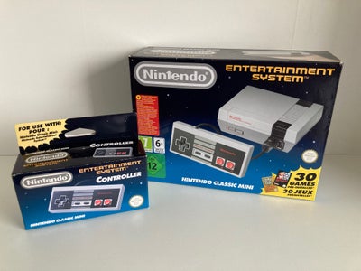 Nintendo NES, Nintendo NES Classic Mini, Som ny og aldrig taget i brug. Inkl. original ekstra contro