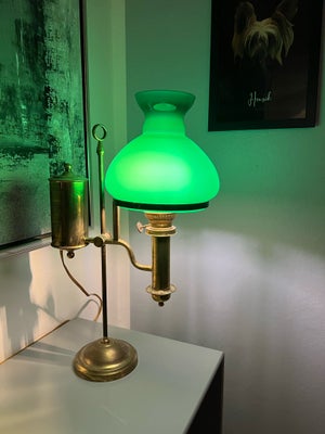 Lampe, Sjælden messing-lampe med Holmegaard skærm