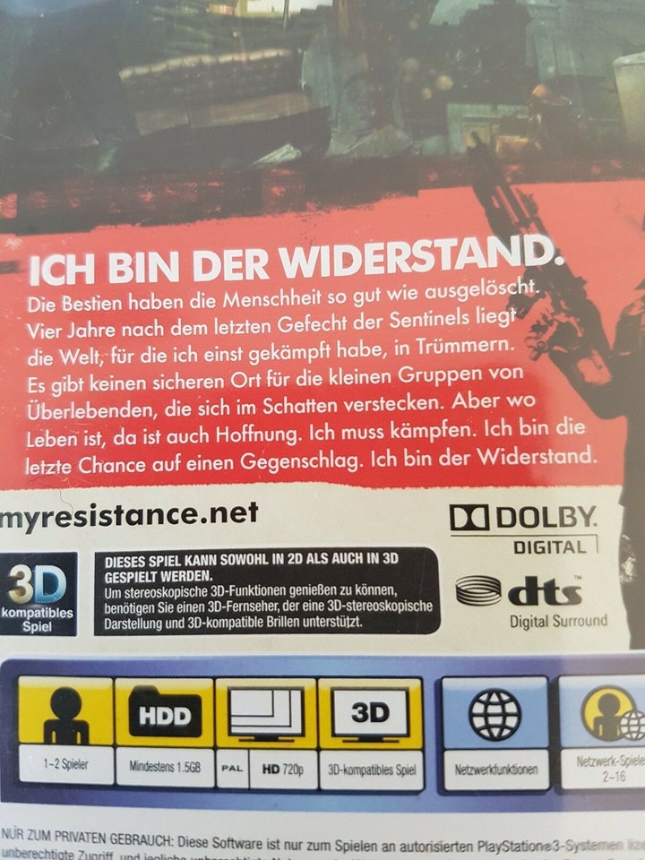 Resistance 3(tysk udgave), PS3, action