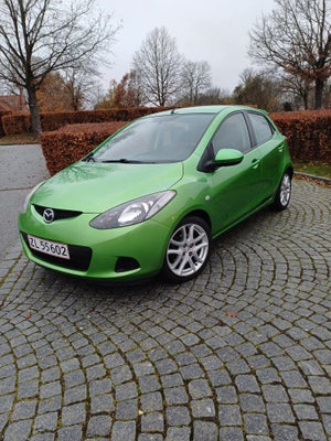 Mazda 2, 1,3 Advance, Benzin, 2008, km 208000, grønmetal, træk, aircondition, ABS, airbag, 5-dørs, c