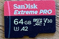 MikroSD Hukommelseskort, Sandisk, Extreme Pro 64GB