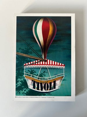 Nostalgi klods, motiv: Tivoli ballongynge, 15x21 cm, retro, tryk på klods, stort set som ny, vejer 4