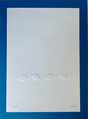 Embossed silkscreen, Turi Simeti, b: 21 h: 29, Fantastisk minimalistisk værk af Turi Simeti (1929-20