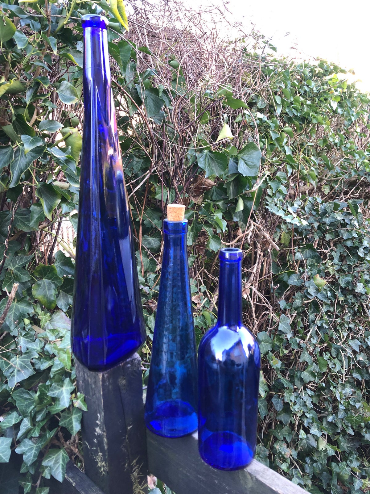 Smuk blå glas flaske Vase, Blåt vintage glas dba.dk – Køb og Salg af Nyt Brugt