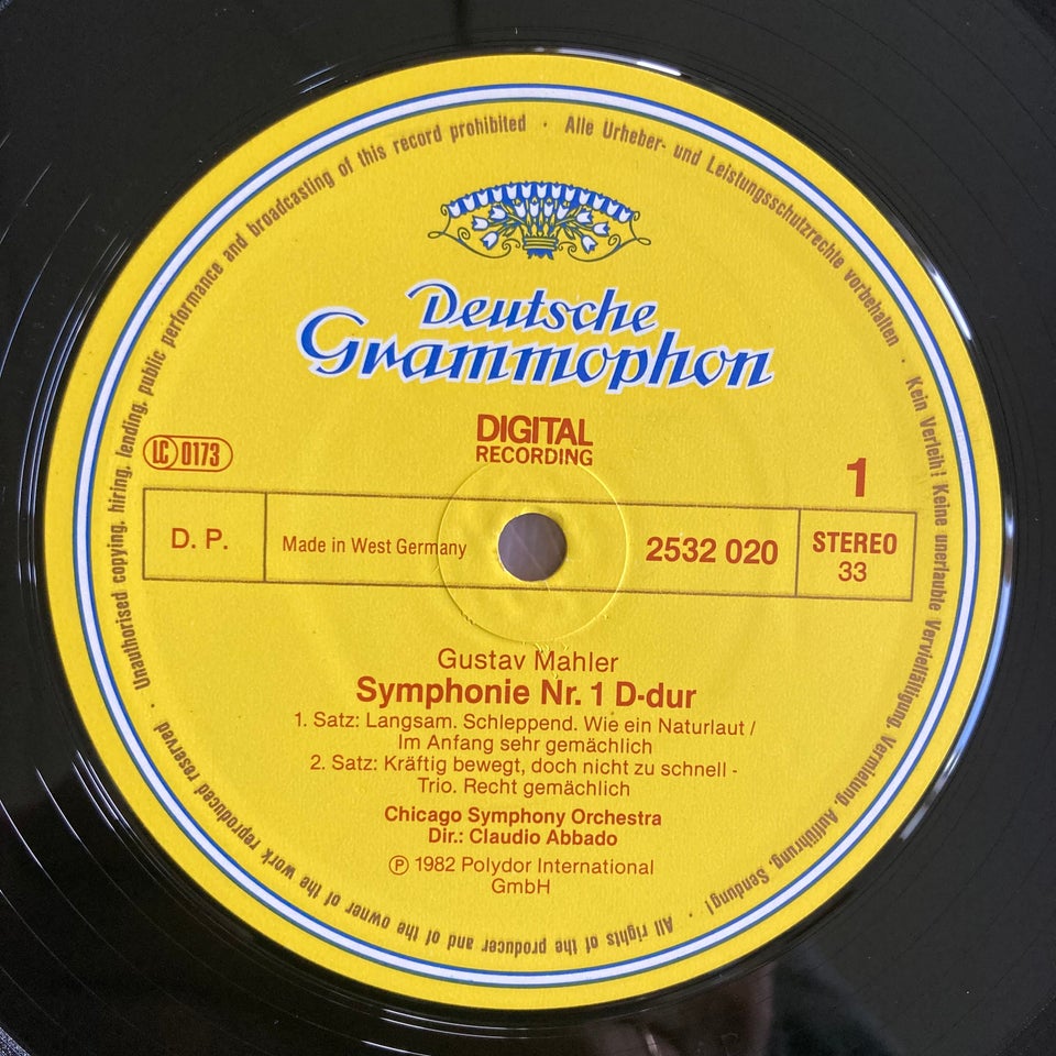 LP, Mahler, Symphonie No. 1