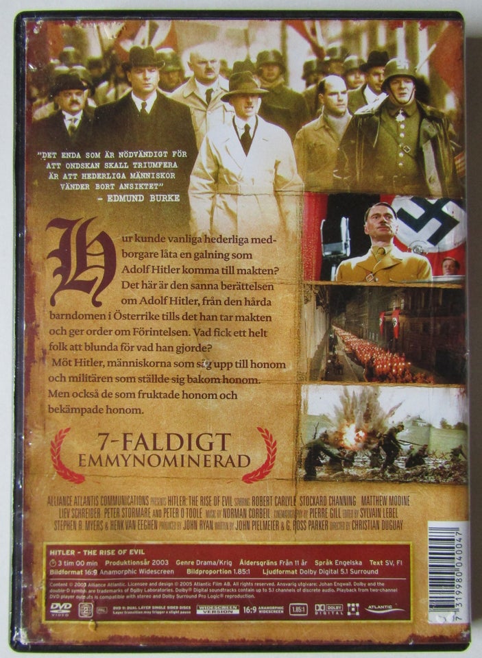 Hitler: The Rise of Evil, instruktør Christian Duguay, DVD