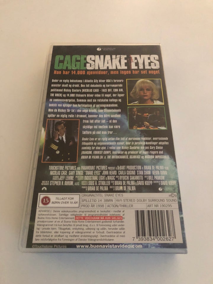 Thriller, Snake Eyes, instruktør Brian De Palma