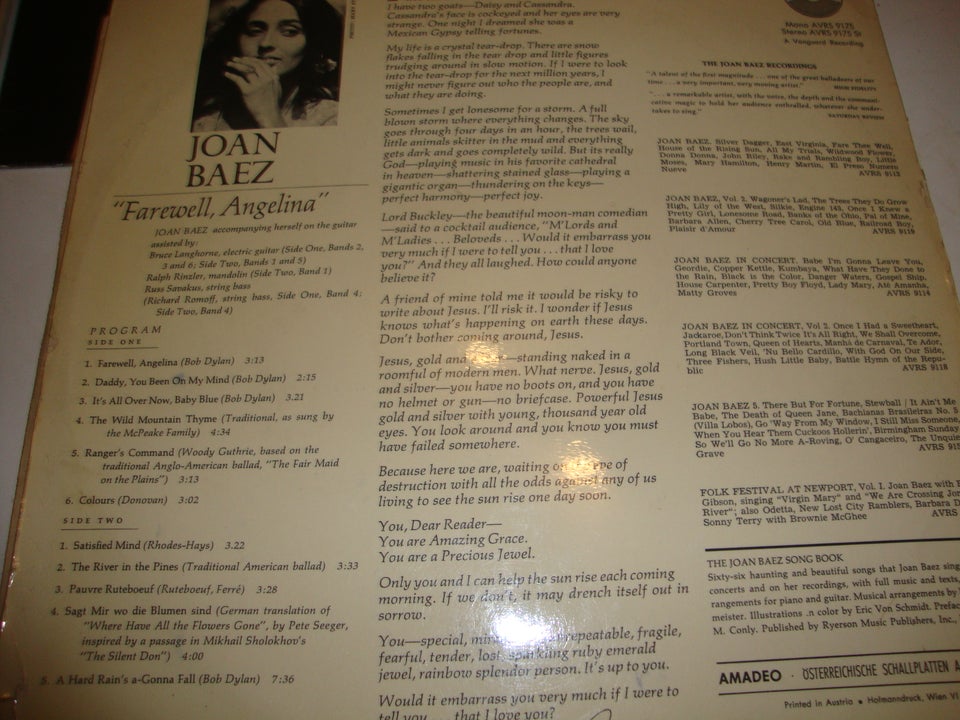 LP, JOAN BAEZ., 5 stk LPèr m. Joan Baez.