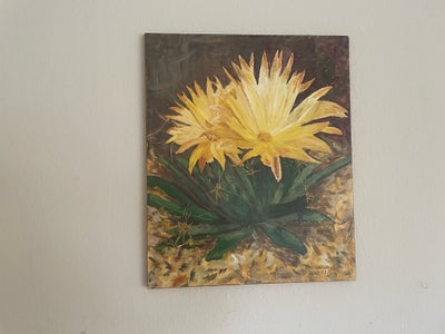 Akrylmaleri, Janet christiansen, motiv: Blomster/Have, Maleri med blomstermotiv. 