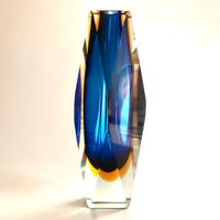 Glas, Facetsleben vase, Murano Sommerso