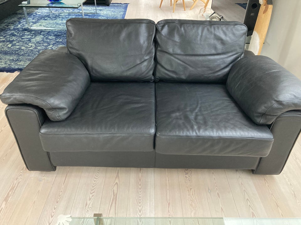 Sofa, læder, 2 pers.