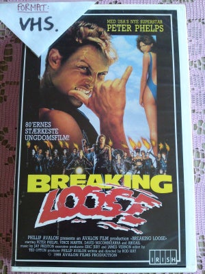 Action, Breaking loose, instruktør Rod hay, Auktion på Breaking loose på VHS, x-leje, fra 1988, spil