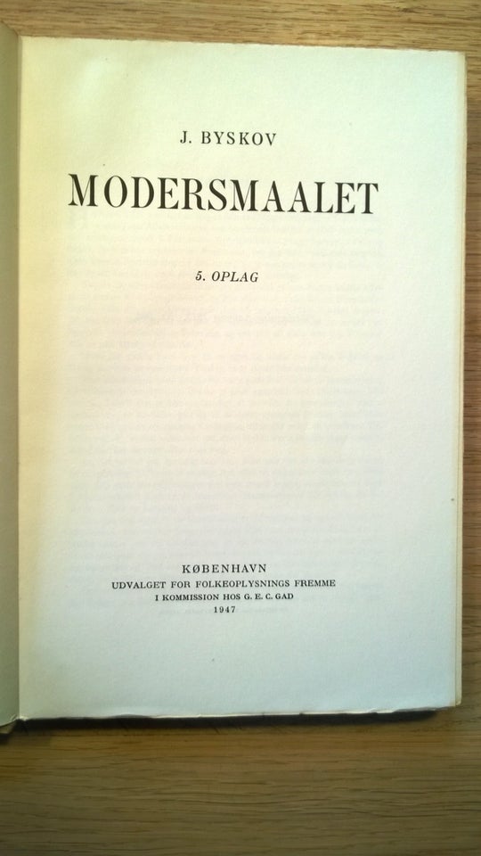 Modersmålet, J. Byskov, emne: sprog