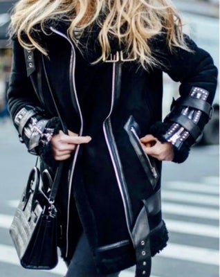 Frakke, str. 40, Nour Hammour Paris ,  Sprt,  Skind, rulam , læder,  Ubrugt, Nour Hammour Paris” sup