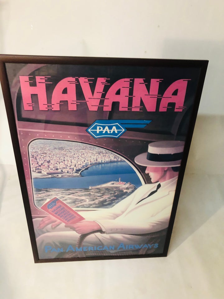 Plakat , Pan Amerika Airways, motiv: Havana fra luften