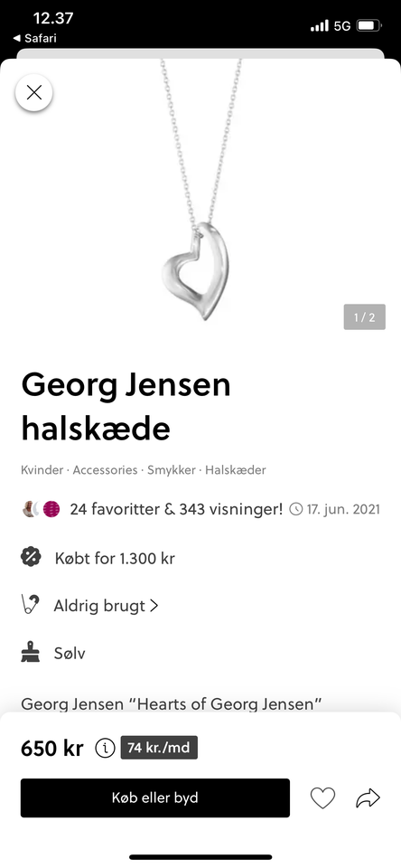 Halskæde, sølv, George Jensen