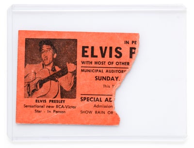 Andre samleobjekter, Elvis Presley koncertbillet 1956, Særdeles sjælden Elvis Presley-billet fra han
