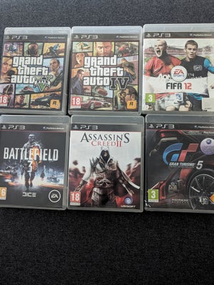 GTA 4 & 5, Gran Turismo 5, battlefield 3..., PS3, action, Playstation 3 spil bundle - GTA 4 & 5, Gra